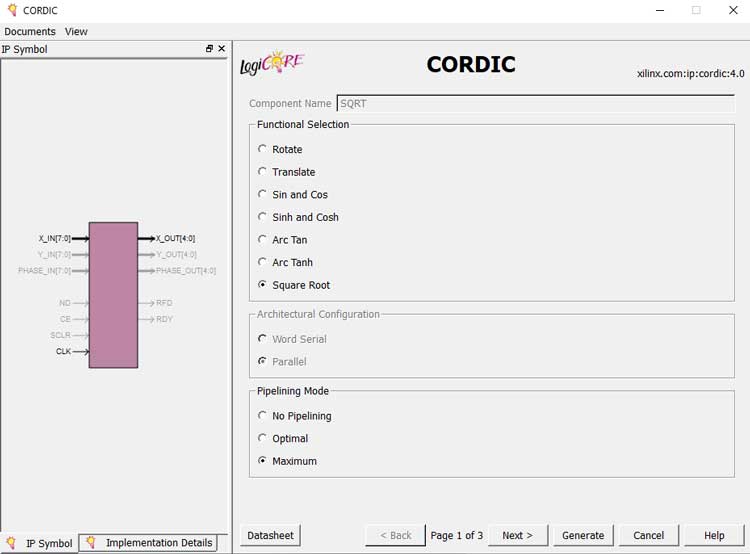 The-First-Page-of-the-CORDIC-IP-Wizard