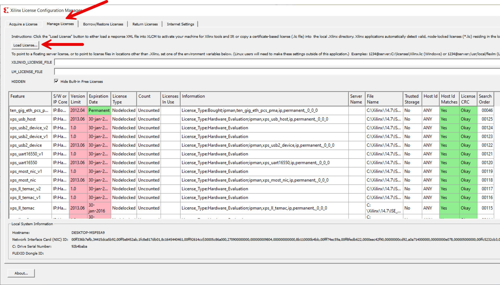 ise load license ise load license