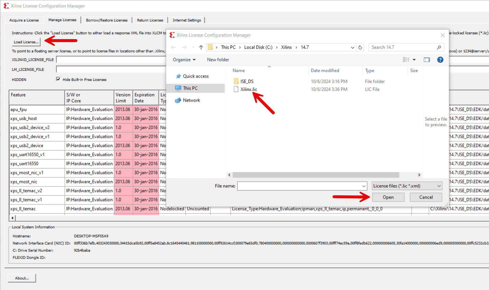 ise load license ise load license