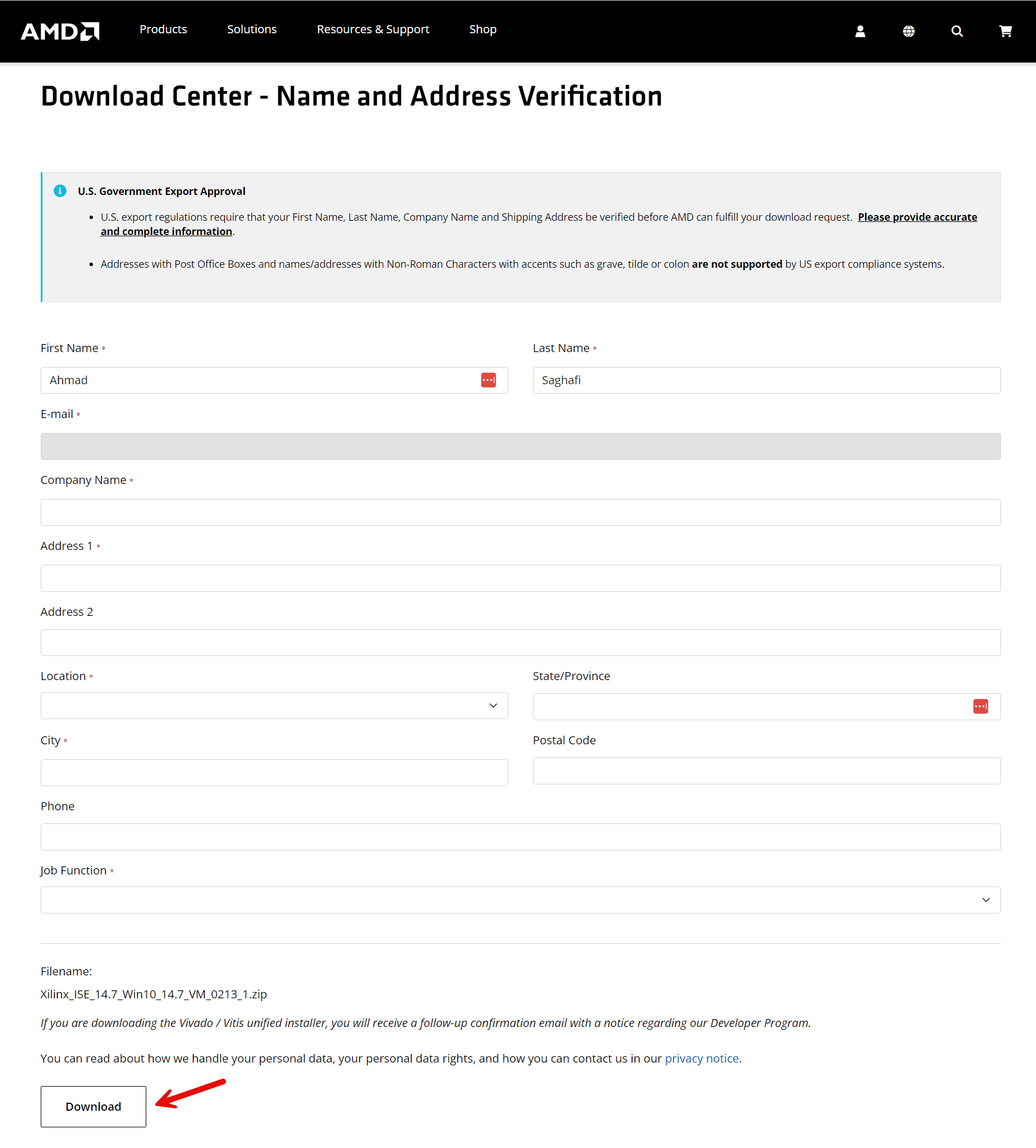 amd address verification amd address verification