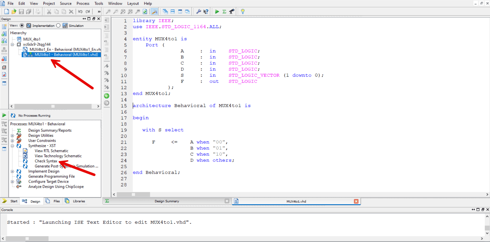 Check Syntax Check Syntax